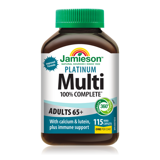 Jamieson 100% Complete Platinum Multivitamin for Adults 65+, 115 caplets