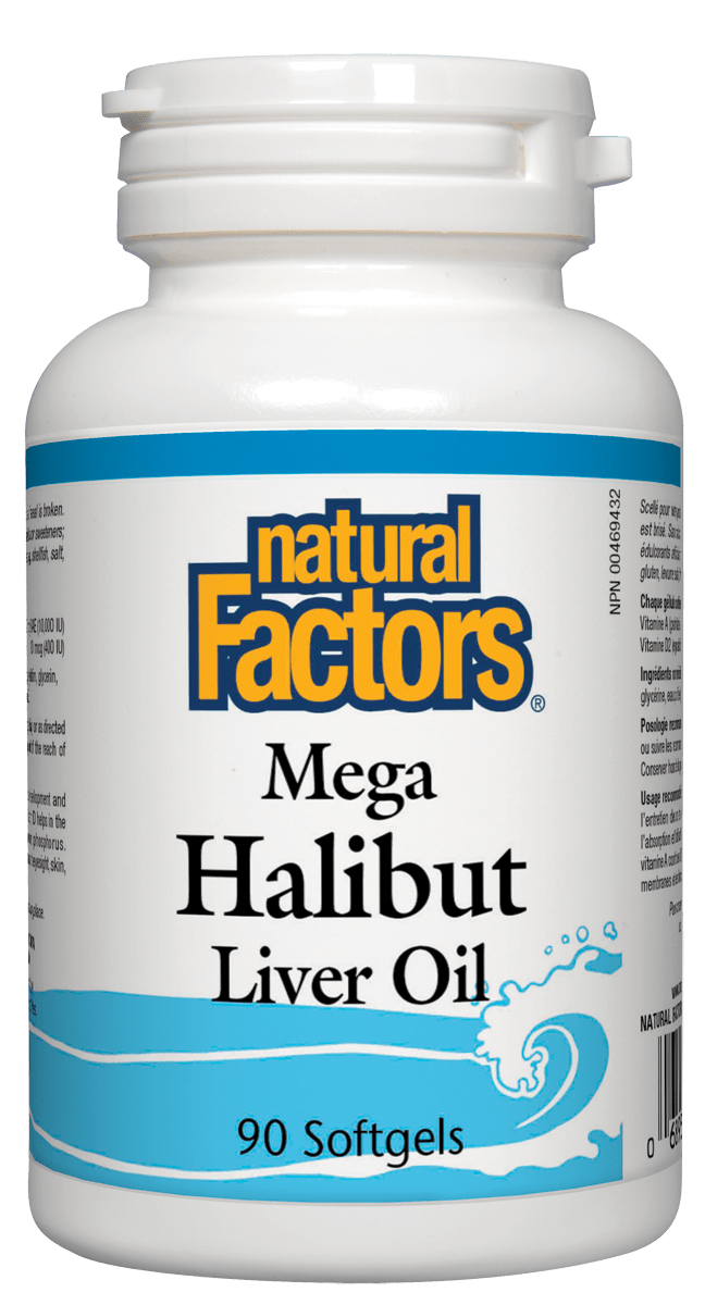 Natural Factors Mega Halibut Liver Oil 90 Softgels
