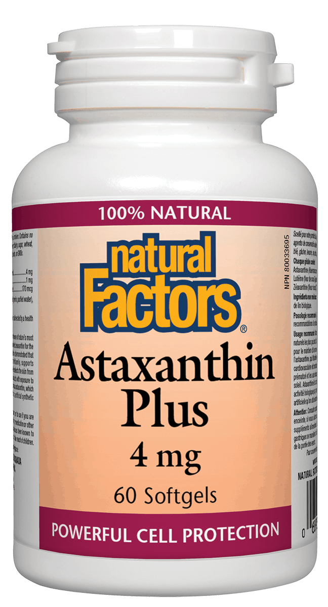 Natural Factors Astaxanthin Plus 4mg 60 Softgels