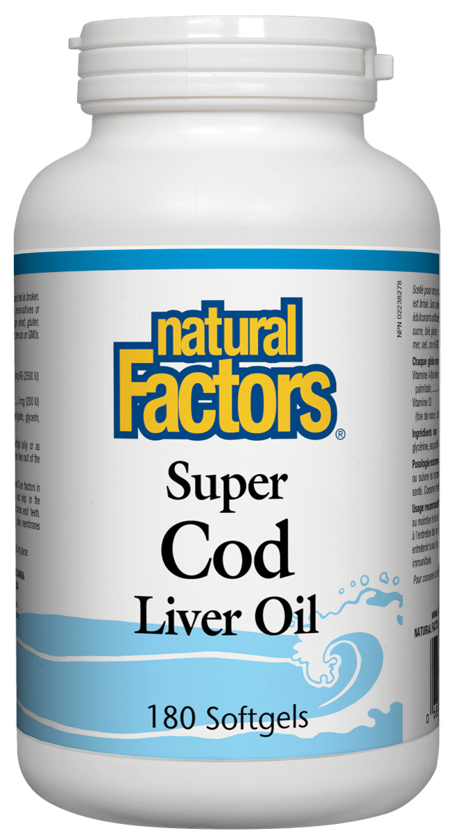 Natural Factors Super Cod Liver Oil 180 Softgels