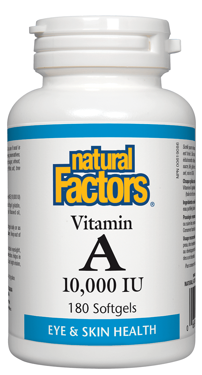 Natural Factors Vitamin A 10,000IU 180 Softgels