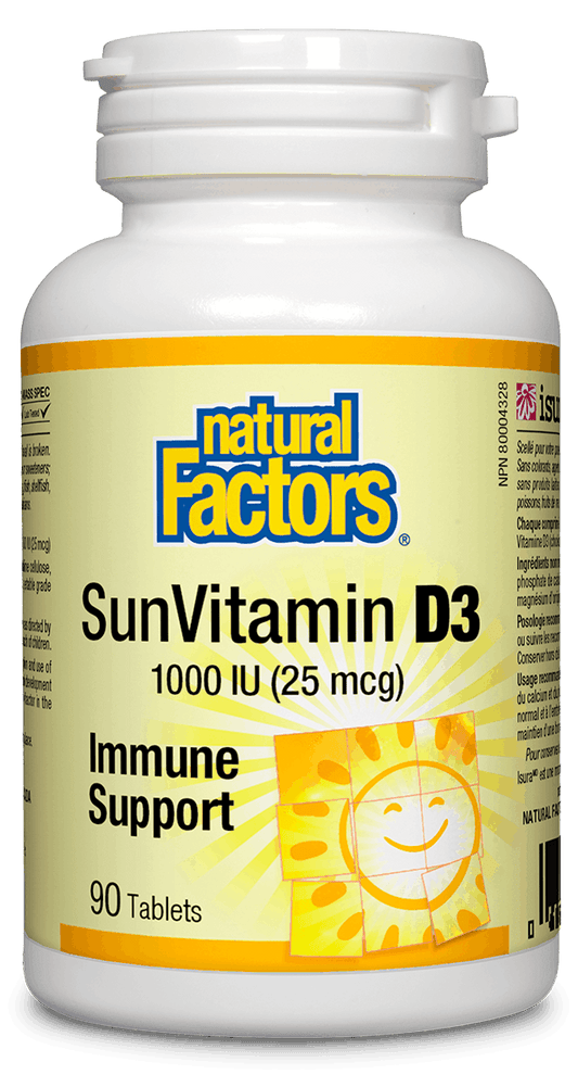 Natural Factors SunVitamin D3 Tablets 1000IU 90 Tablets