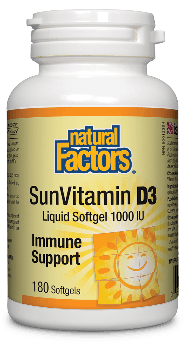 Natural Factors SunVitamin D3 1000IU 180 Softgels