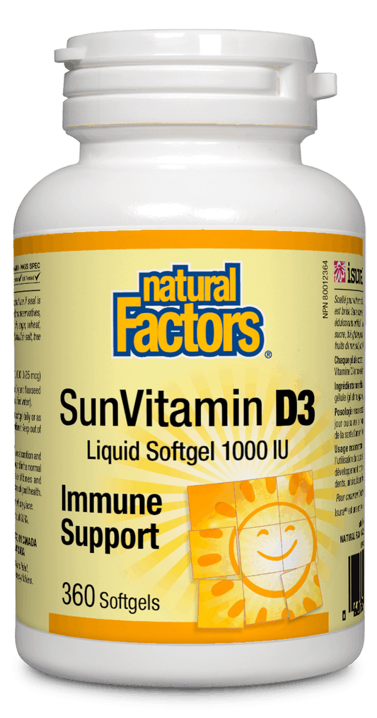 Natural Factors SunVitamin D3 1000IU 360 Softgels