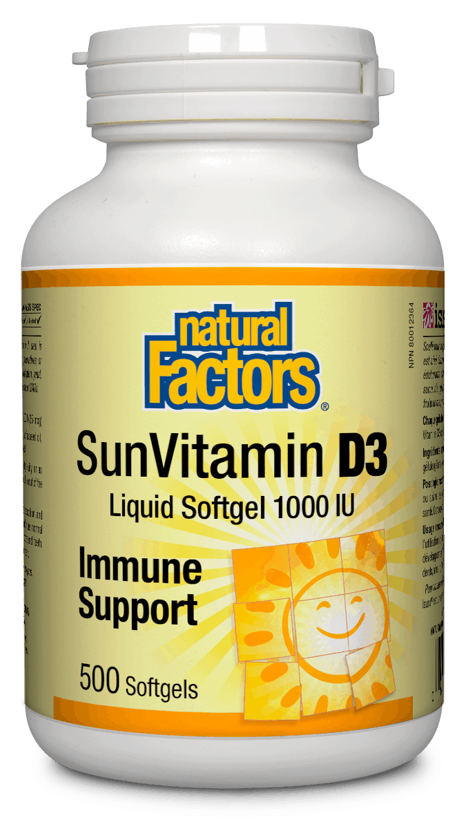 Natural Factors SunVitamin D3 1000IU 500 Softgels