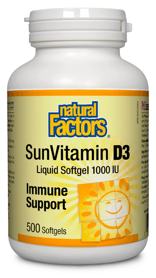 Natural Factors SunVitamin D3 1000IU 500 Softgels