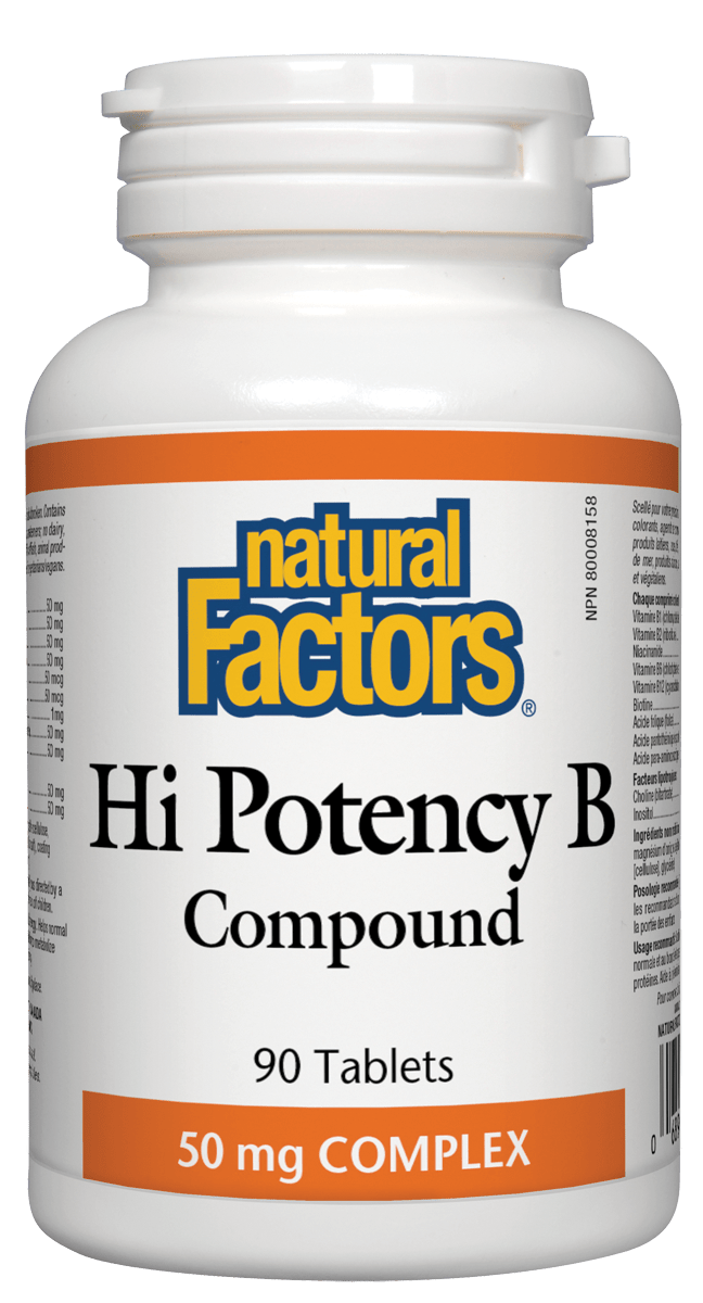 Natural Factors Hi Potency B Complex 50mg 90 Tablets