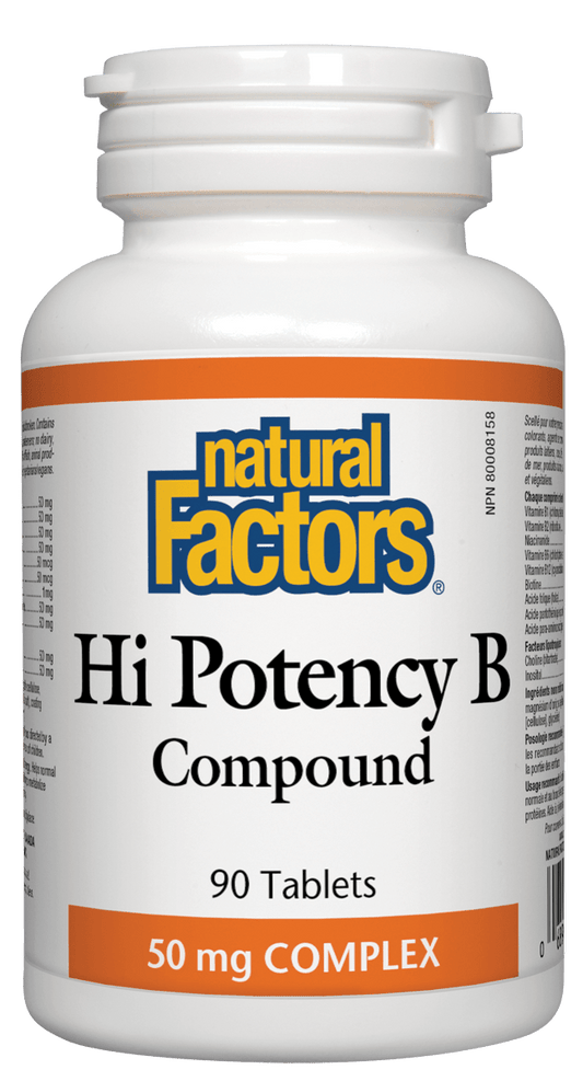Natural Factors Hi Potency B Complex 50mg 90 Tablets