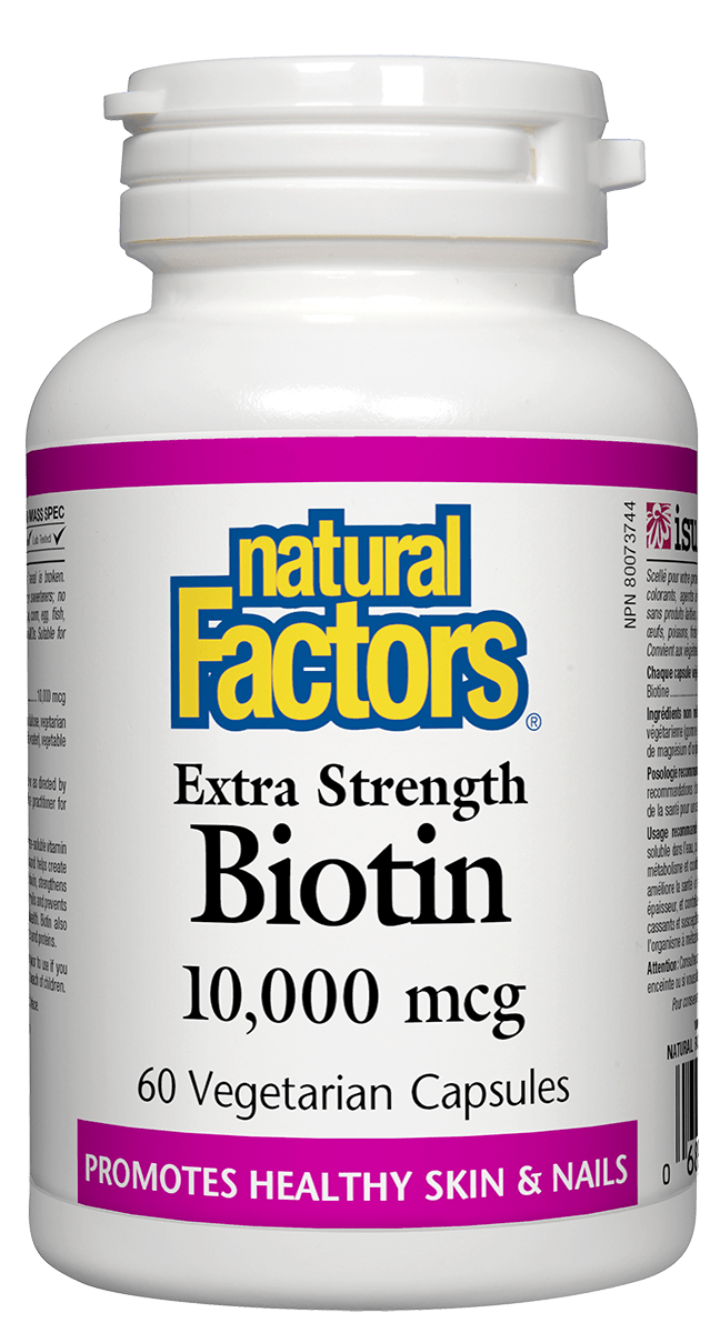 Natural Factors Extra Strength Biotin 10,000mcg 60 V-Capsules