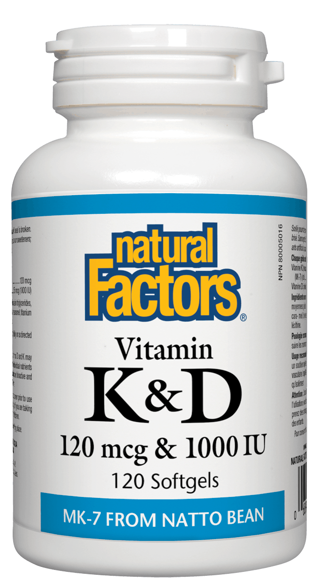 Natural Factors Vitamin K & D 120 Softgels