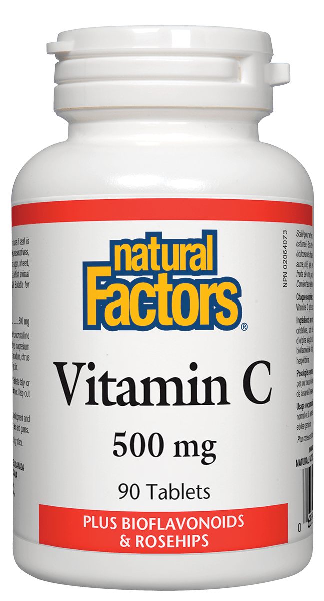 Natural Factors Vitamin C 500mg Plus Bioflavonoids & Rosehips 90 Tablets
