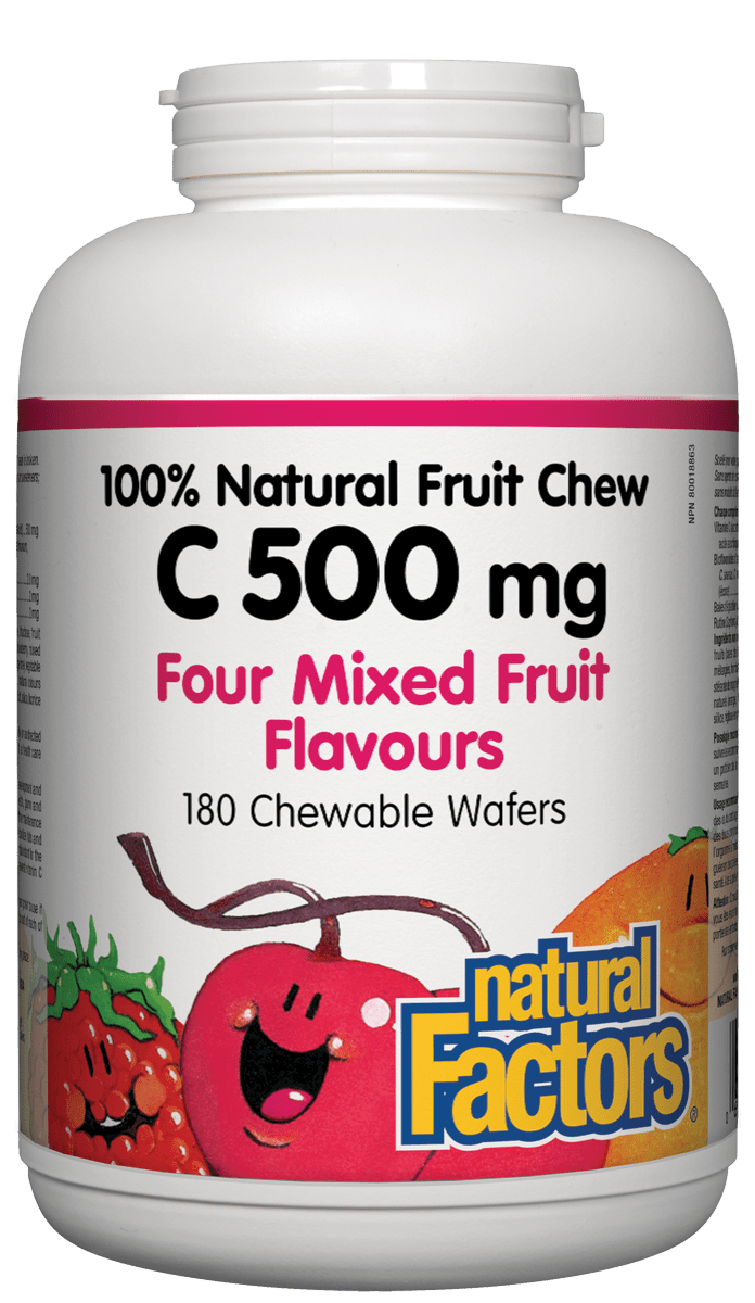 Natural Factors Vitamin C Natural Chew Mixed Fruit 500mg 180 Tablets