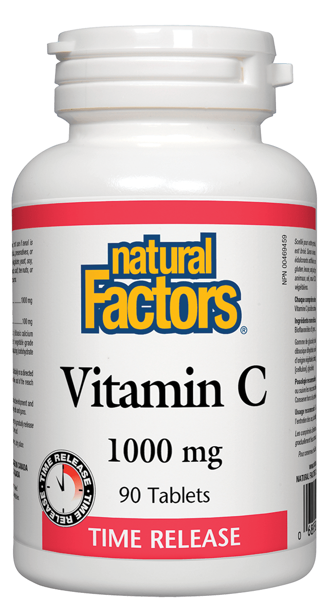 Natural Factors Vitamin C Time Released 1000mg w/100mg Citrus Bioflavonoids 90 Tablets