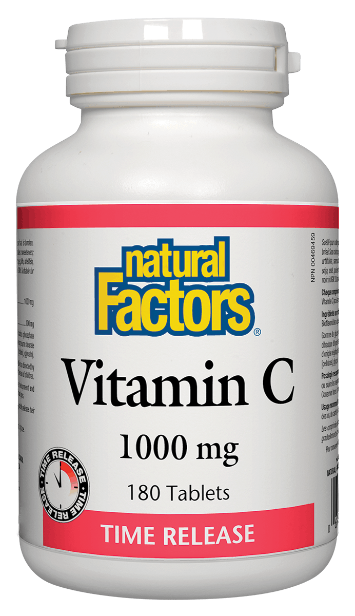 Natural Factors Vitamin C Time Released 1000mg w/ 100mg Citrus Bioflavonoids 180 Tablets