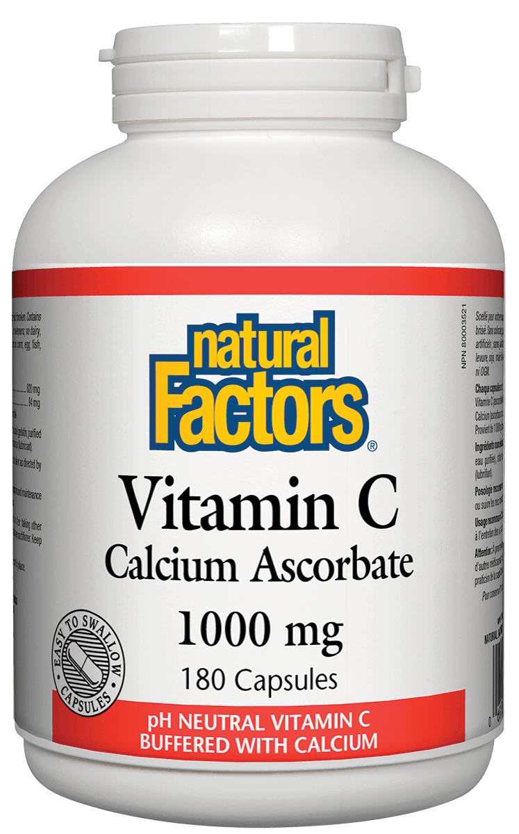 Natural Factors Vitamin C Calcium Ascorbate 1000mg 180 Capsules