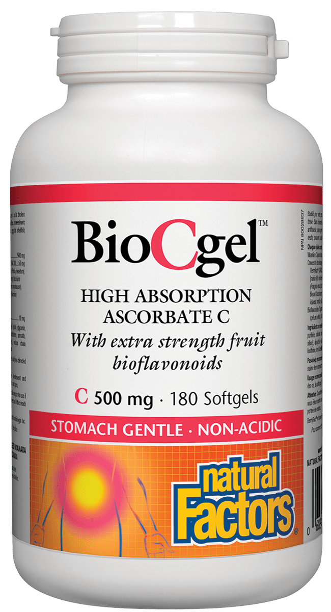 Natural Factors BioCgel High Absorption Ascorbate 500mg 180 Softgels