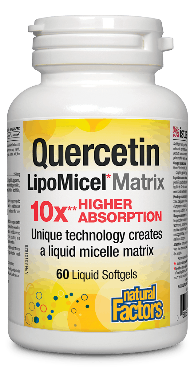 Natural Factors Quercetin LipoMicel Matrix 60 Softgels