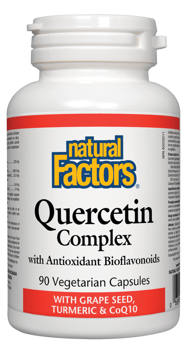 Natural Factors Quercetin Complex with Grapeseed, Turmeric & CoQ10 90 V-Capsules