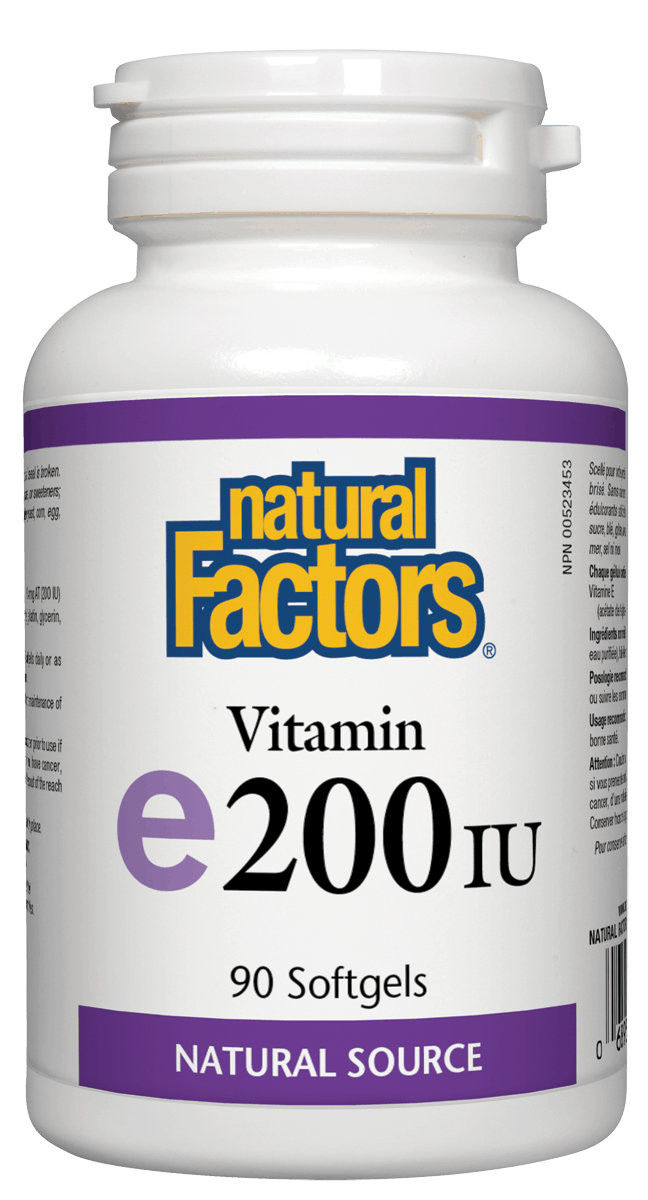 Natural Factors Vitamin E 200IU 90 Softgels