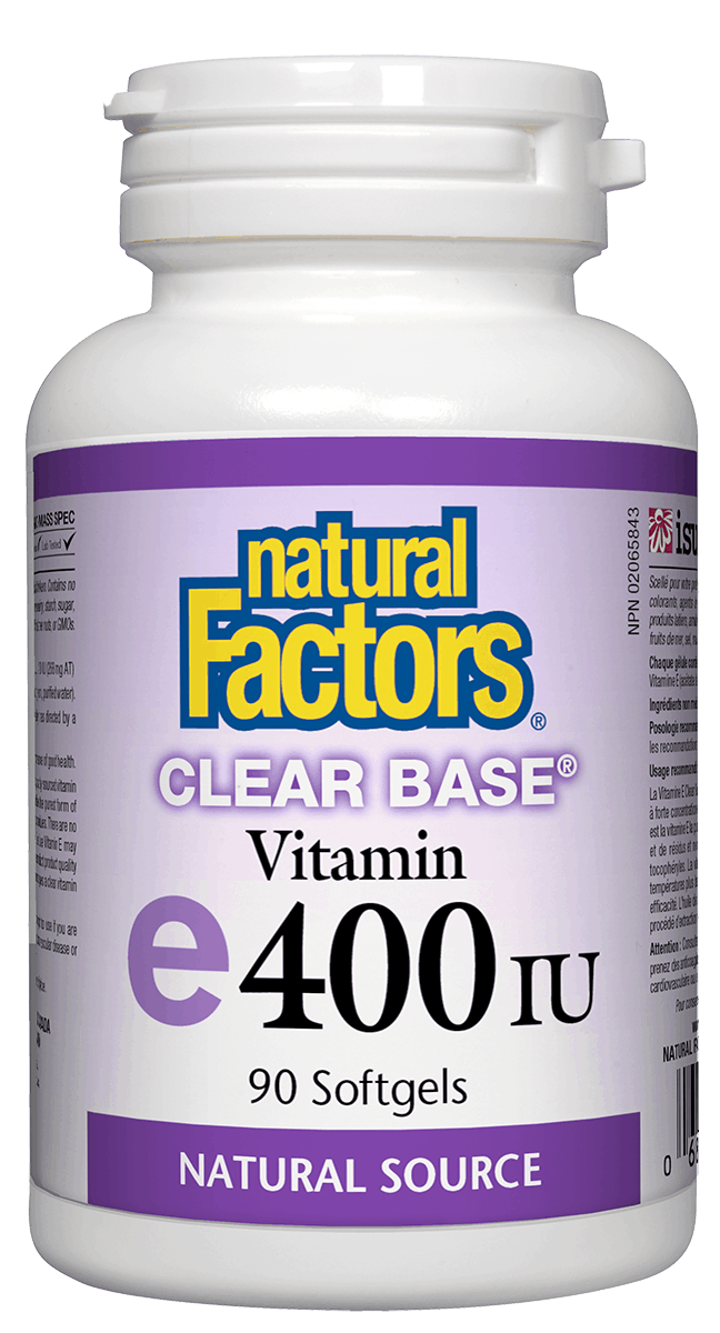 Natural Factors Vitamin E 400IU Clear Base 90 Softgels