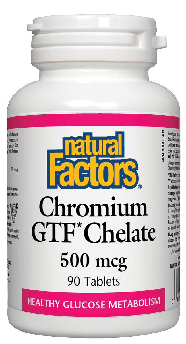 Natural Factors Chromium GTF Chelated 500mcg 90 Tablets