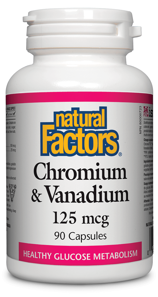 Natural Factors Chromium and Vanadium 125mcg