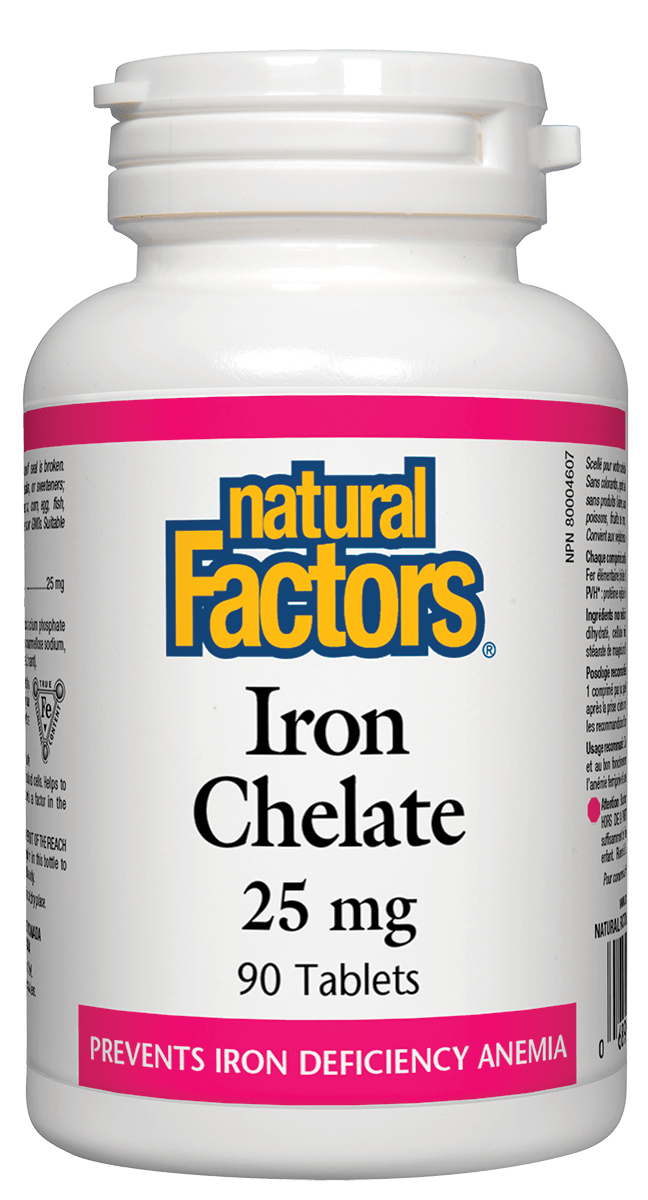 Natural Factors Iron Chelate 25mg 90 Tablets