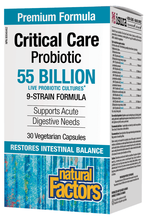 Natural Factors Critical Care Probiotic 55 Billion Active Cells 30 V-Capsules