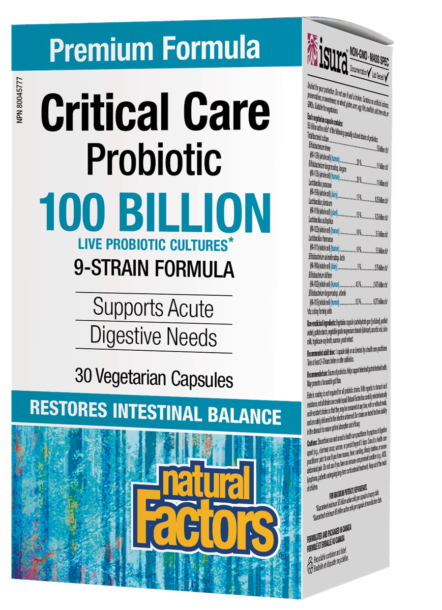 Natural Factors Critical Care Probiotic 100 Billion 30 V-Capsules