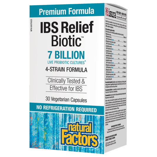 Natural Factors ReliefBiotic, 7 Billion Active Cells 30 V-Capsules
