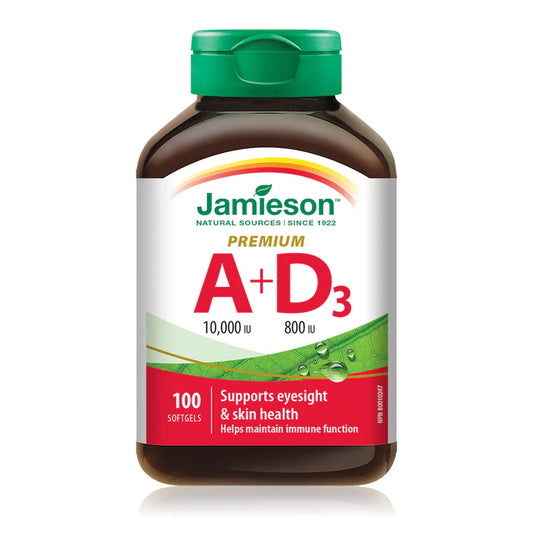 Jamieson Vitamin A + Vitamin D, 100 Softgels