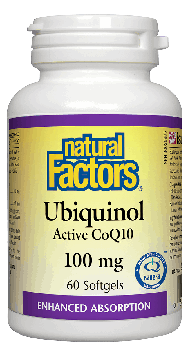 Natural Factors Ubiquinol QH Active CoQ10 100mg 60 Softgels