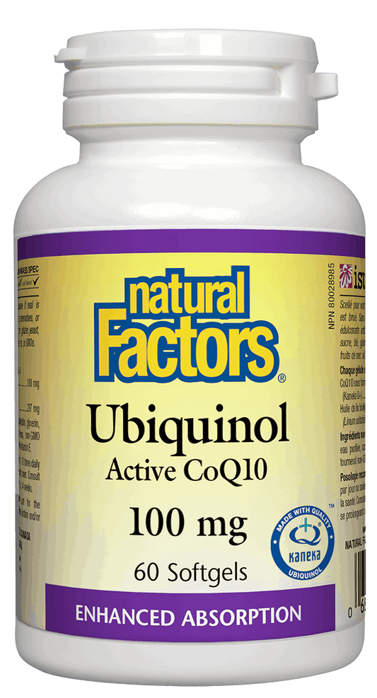Natural Factors Ubiquinol QH Active CoQ10 100mg 60 Softgels