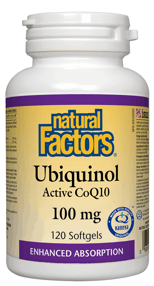 Natural Factors Ubiquinol QH Active CoQ10 100mg 120 Softgels
