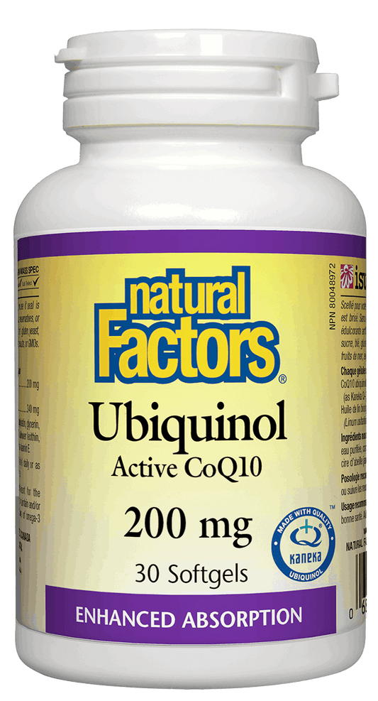 Natural Factors Ubiquinol QH Active CoQ10 200mg 30 Softgels