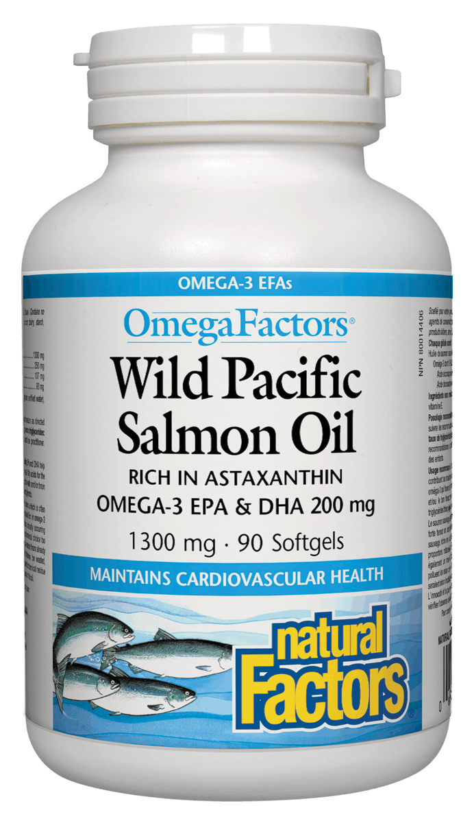 Natural Factors Wild Pacific Salmon Oil 1000mg 90 Softgels