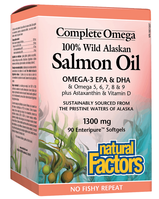Natural Factors 100% Wild Alaskan Salmon Oil 90 Softgels