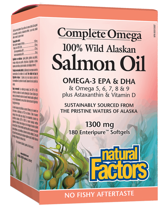 Natural Factors 100% Wild Alaskan Salmon Oil 180 Softgels