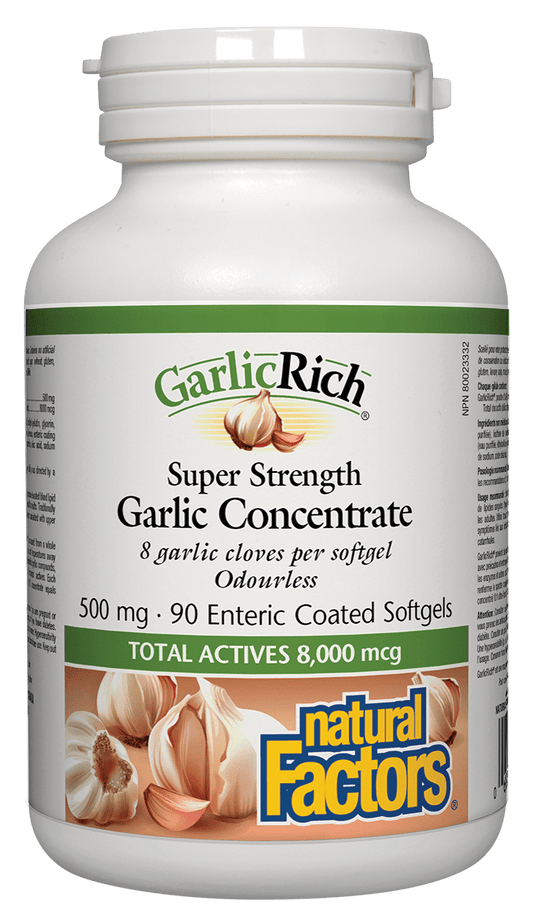 Natural Factors GarlicRich Super Strength Garlic Concentrate 500mg 90 Softgels
