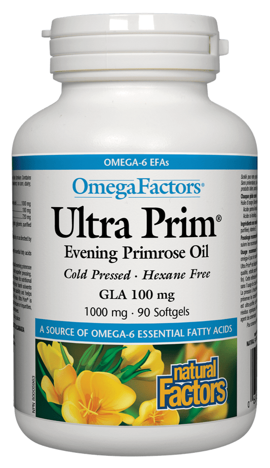 Natural Factors Ultra Prim Evening Primrose Oil 1000mg 90 Softgels