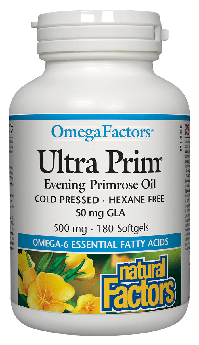 Natural Factors Ultra Prim Evening Primrose Oil 500mg 180 Softgels