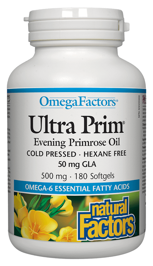 Natural Factors Ultra Prim Evening Primrose Oil 500mg 180 Softgels