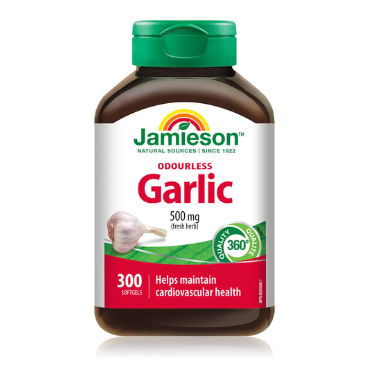 Jamieson Odorless Garlic, 500 mg, 300 softgels