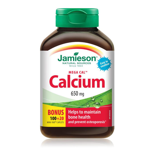 Jamieson Mega Cal??Calcium, 650 mg, 100 + 20 Caplets Bonus