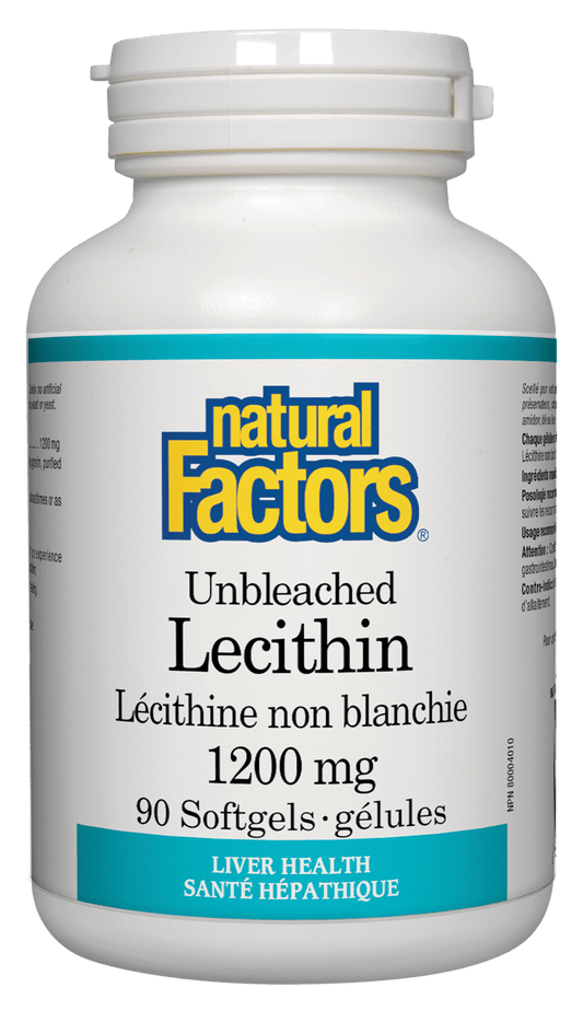 Natural Factors Unbleached Lecithin 1200mg 90 Softgels