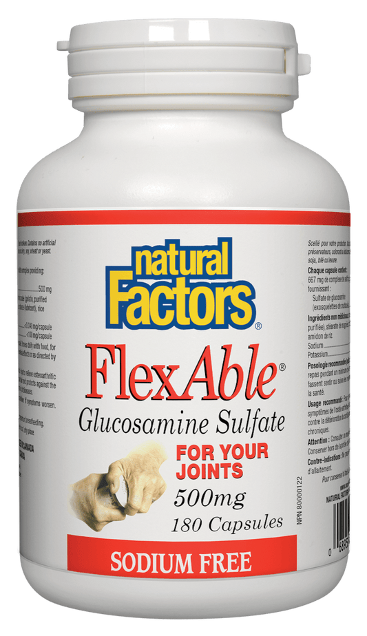 Natural Factors FlexAble Trade Glucosamine Sulfate Sodium Free 180 Capsules