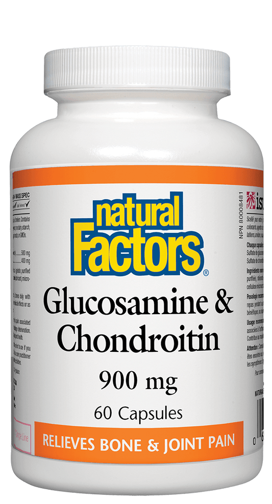 Natural Factors Glucosamine and Chondroitin Sulfates 900mg 60 Capsules