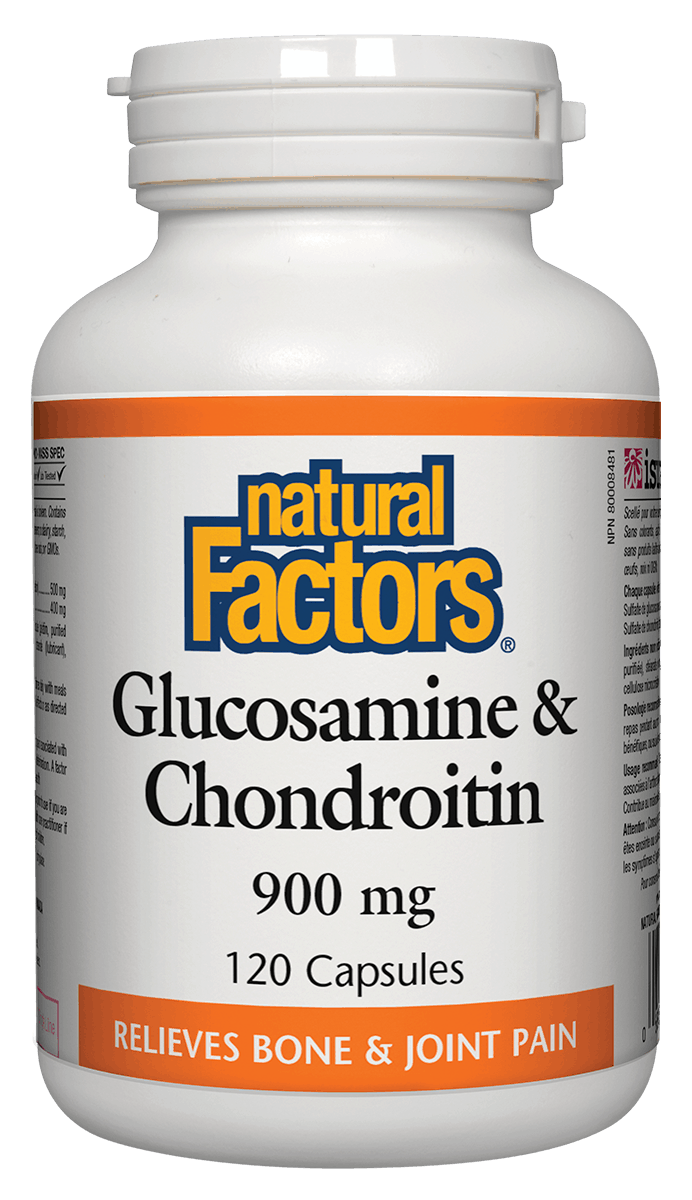 Natural Factors Glucosamine and Chondroitin Sulfates 900mg 120 Capsules