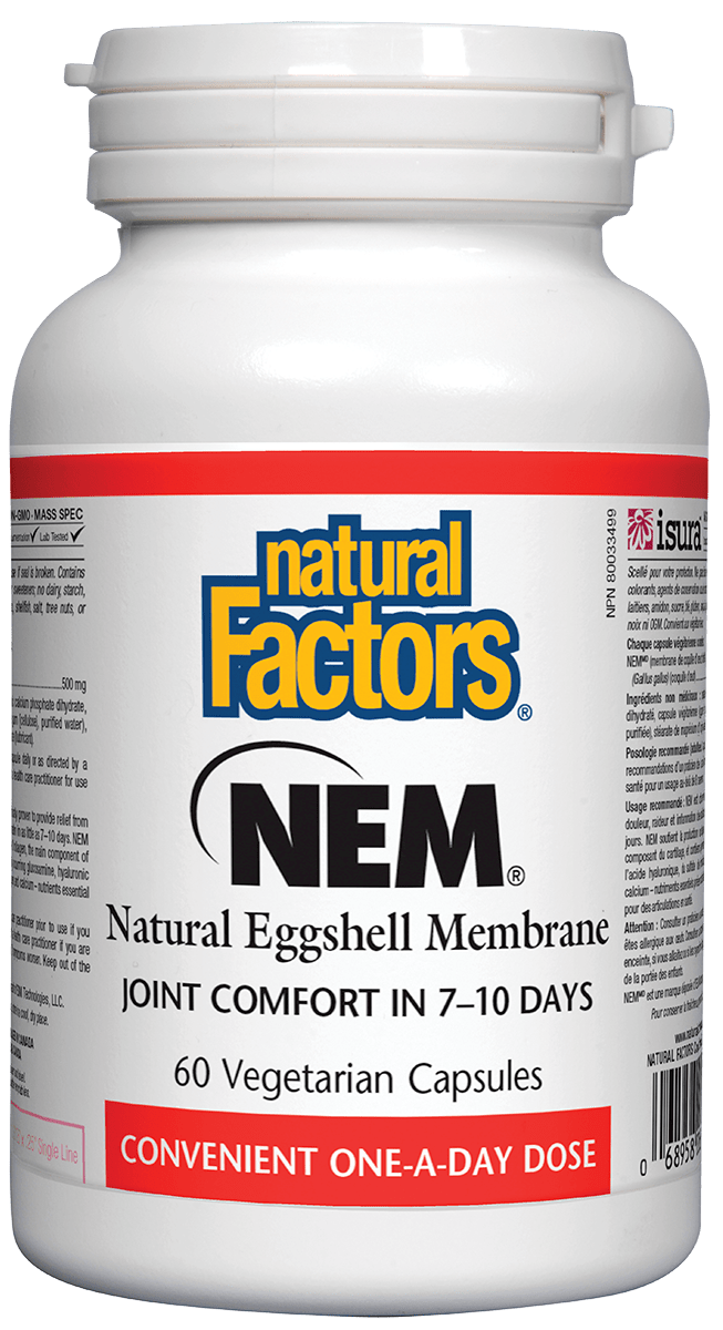 Natural Factors NEM Natural Eggshell Membrane 500mg 60 V-Capsules