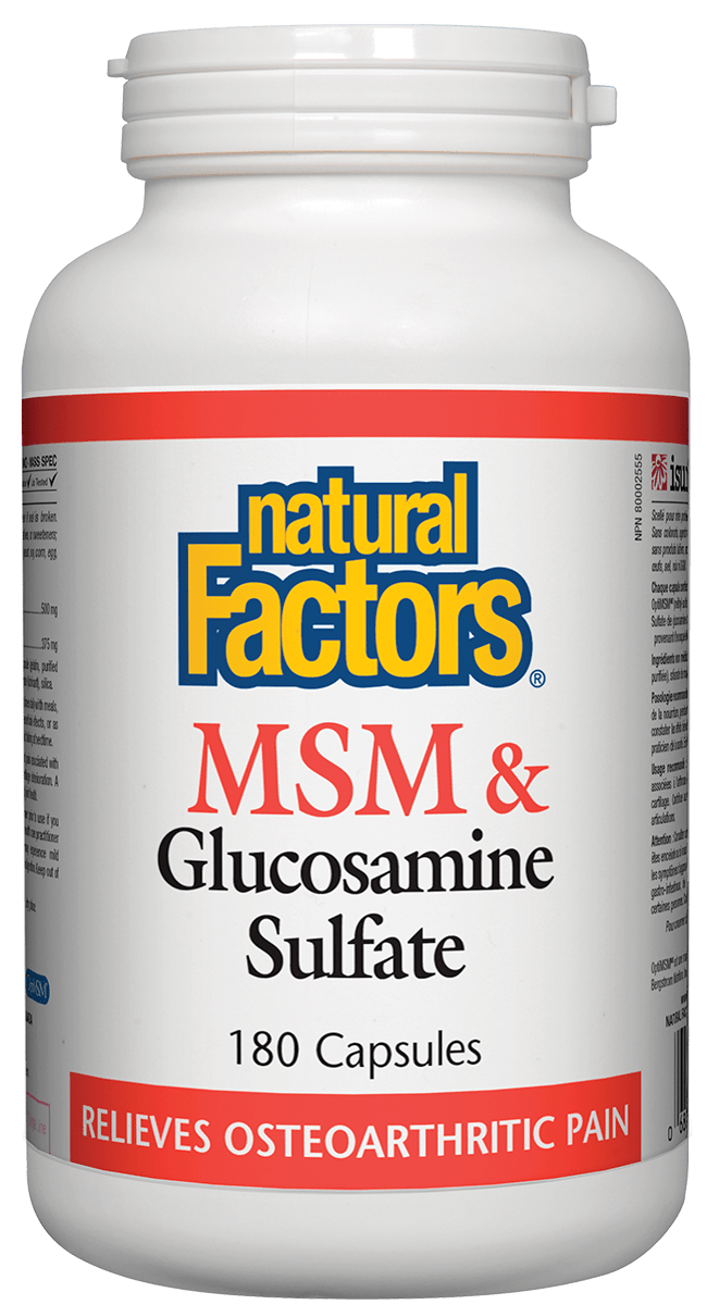 Natural Factors MSM & Glucosamine Sulfate 180 Capsules